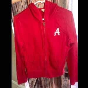 American Eagle Red Zip up Hooded Jacket